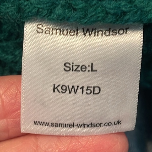 Kelly Green Samuel Windsor‎ Fisherman’s Cable Knit 💯% Wool Sweater Mens Size L - Picture 4 of 14